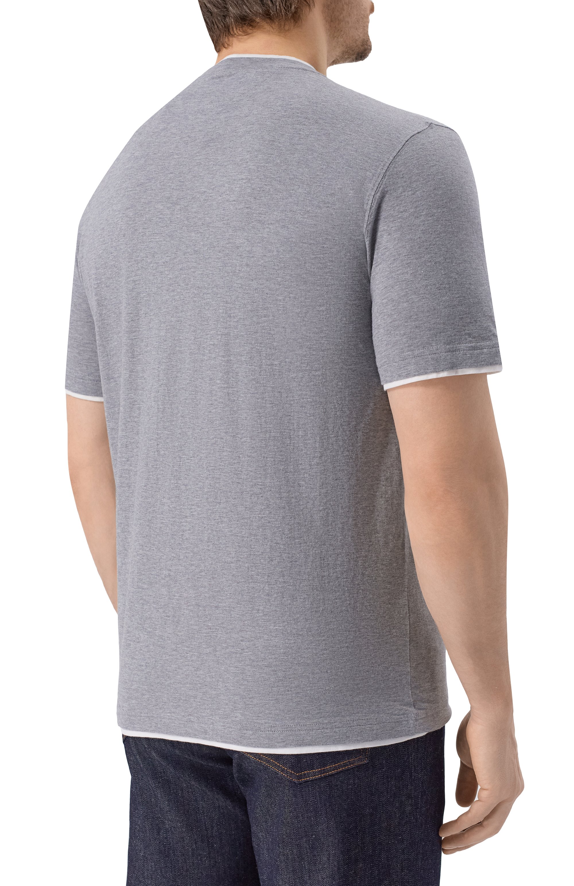 Хлопковая футболка FEDELI, арт. TU000200/JERSEY MELANGE, фото 4