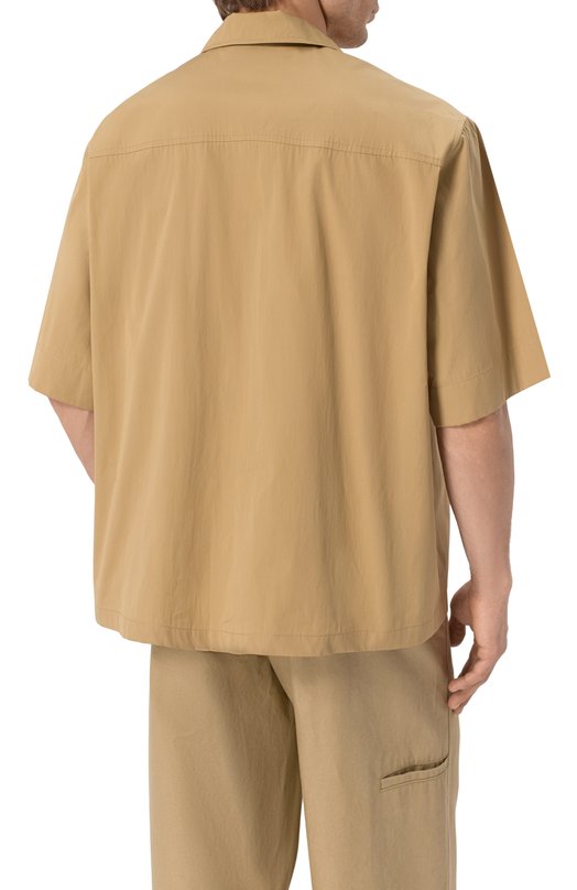 Хлопковая рубашка Jil Sander J47DL0166/J45292 Бежевый  J47DL0166/J45292 Фото 4
