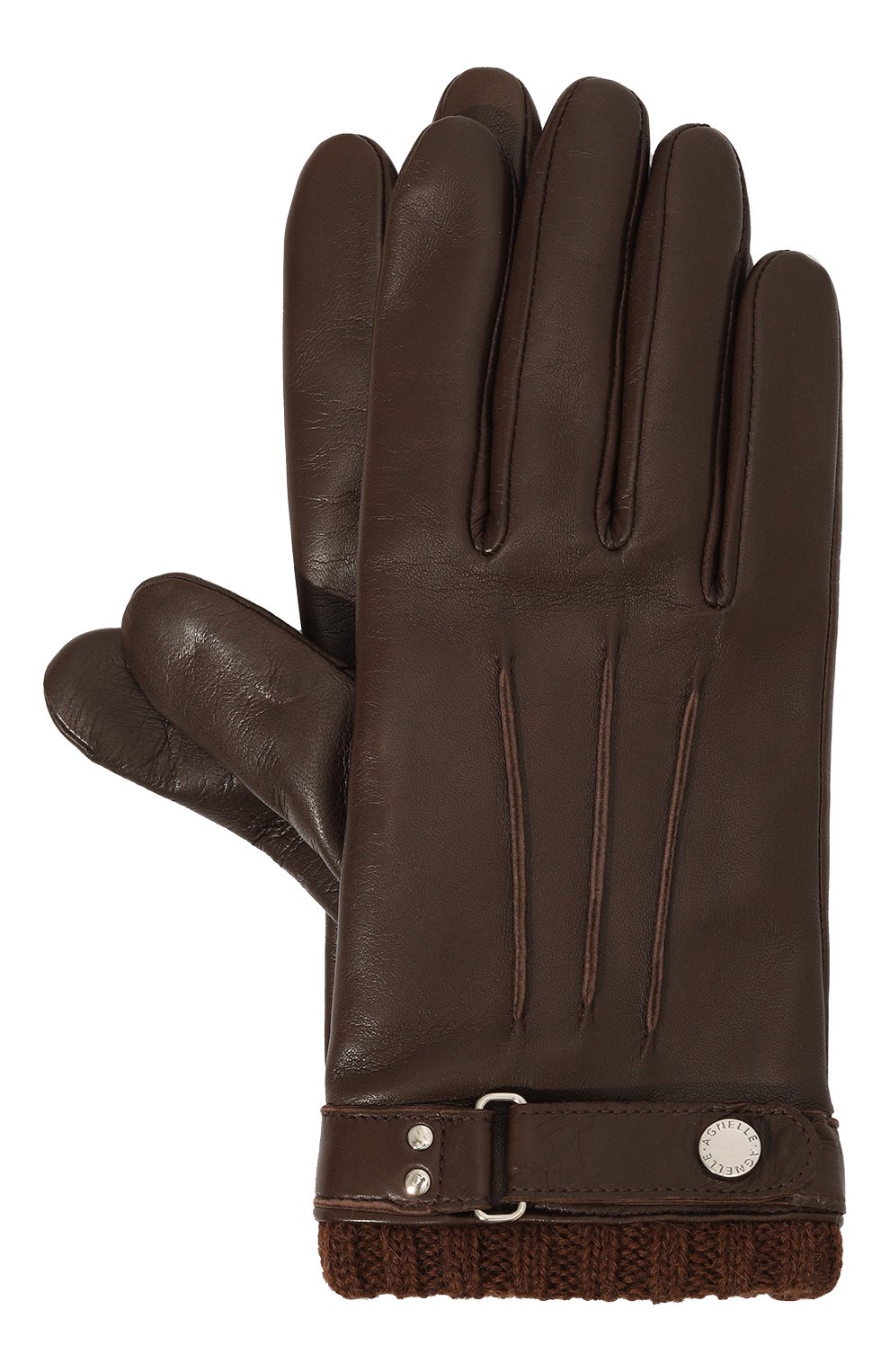 Кожаные перчатки vincent AGNELLE темно-коричневого цвета по цене 19050 руб., арт. VINCENT/C100, фото 1 Кожаные перчатки vincent AGNELLE, арт. VINCENT/C100, фото 1