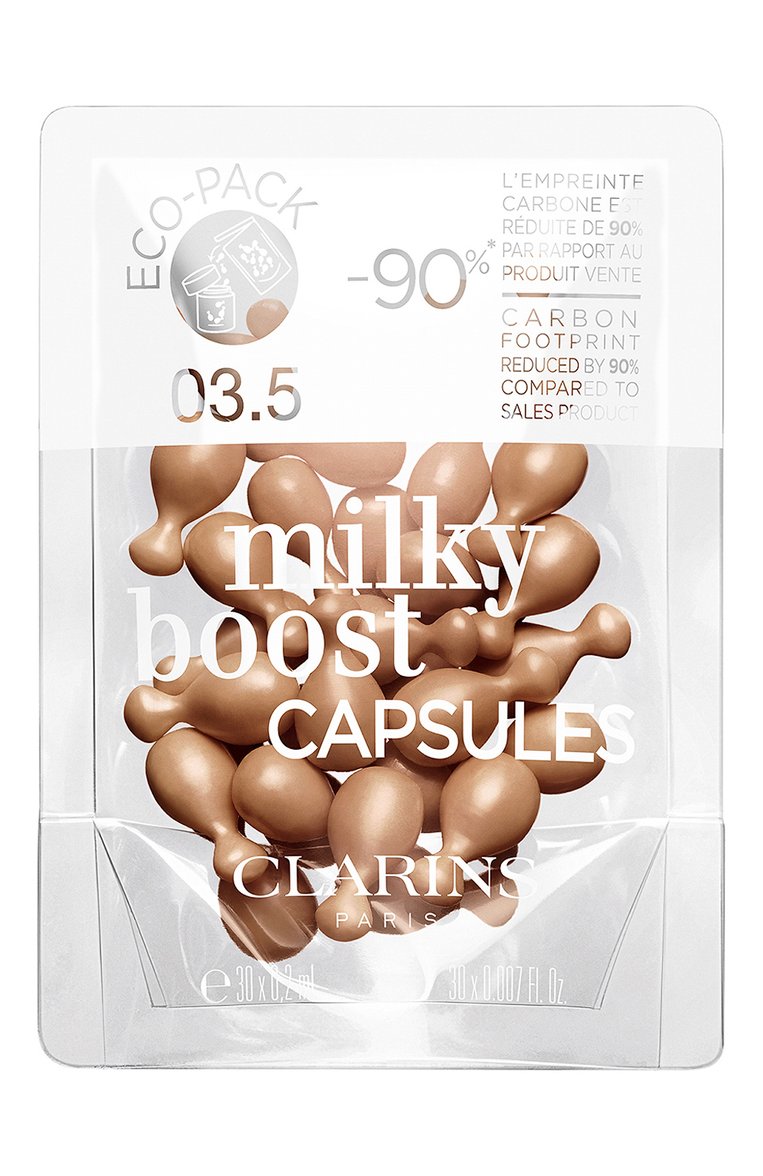 Тональный флюид для лица в капсулах milky boost capsules рефил, оттенок 03.5 (30x0,2ml) CLARINS  цвета, арт. 80086372 | Фото 1 (Финишное покрытие: Сияющий; SPF фильтр: Минимальный (0-5))