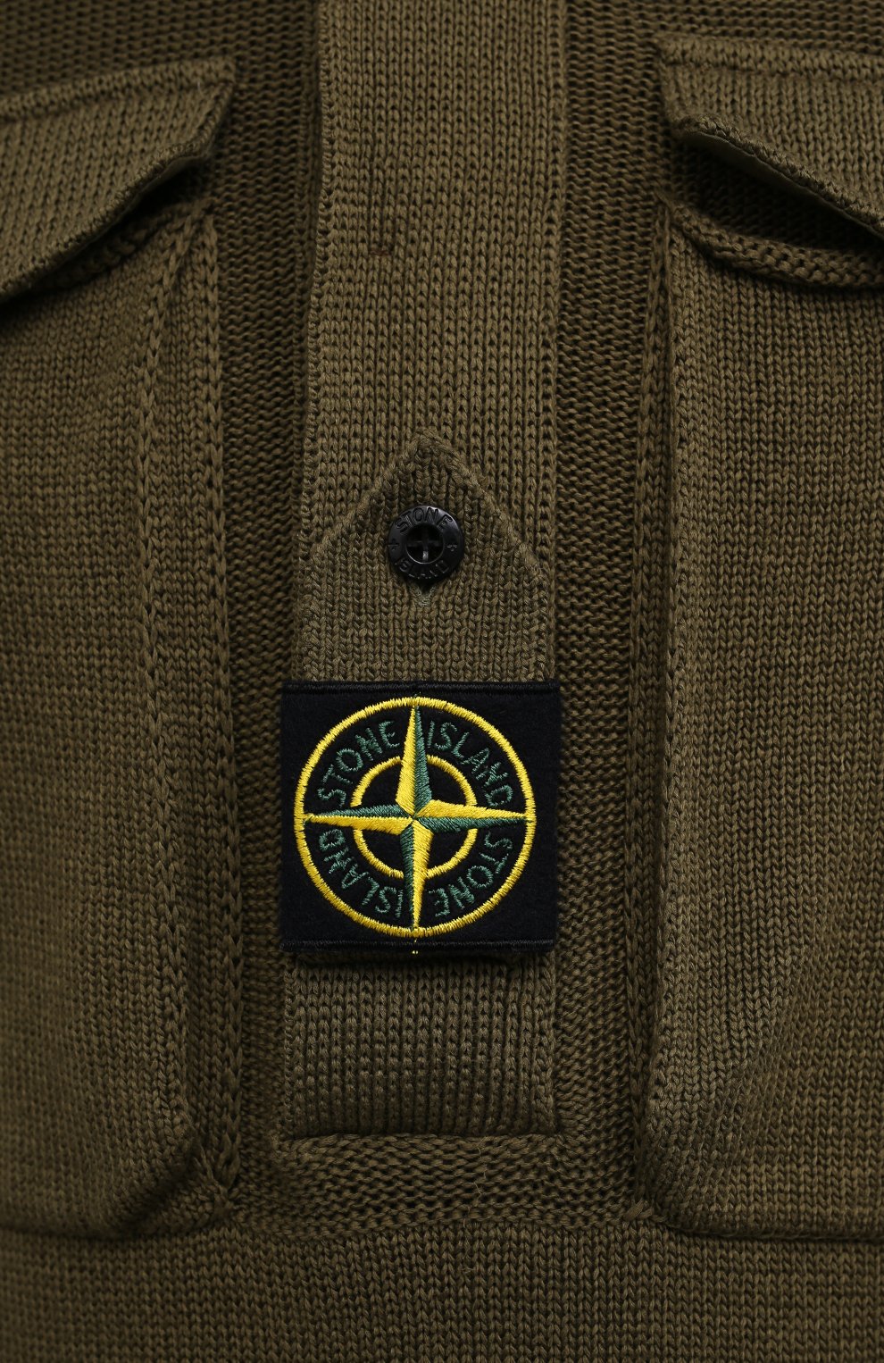 Хлопковый свитер STONE ISLAND хаки цвета по цене 97200 руб., арт. 7415542D4, фото 5 Хлопковый свитер STONE ISLAND, арт. 7415542D4, фото 5