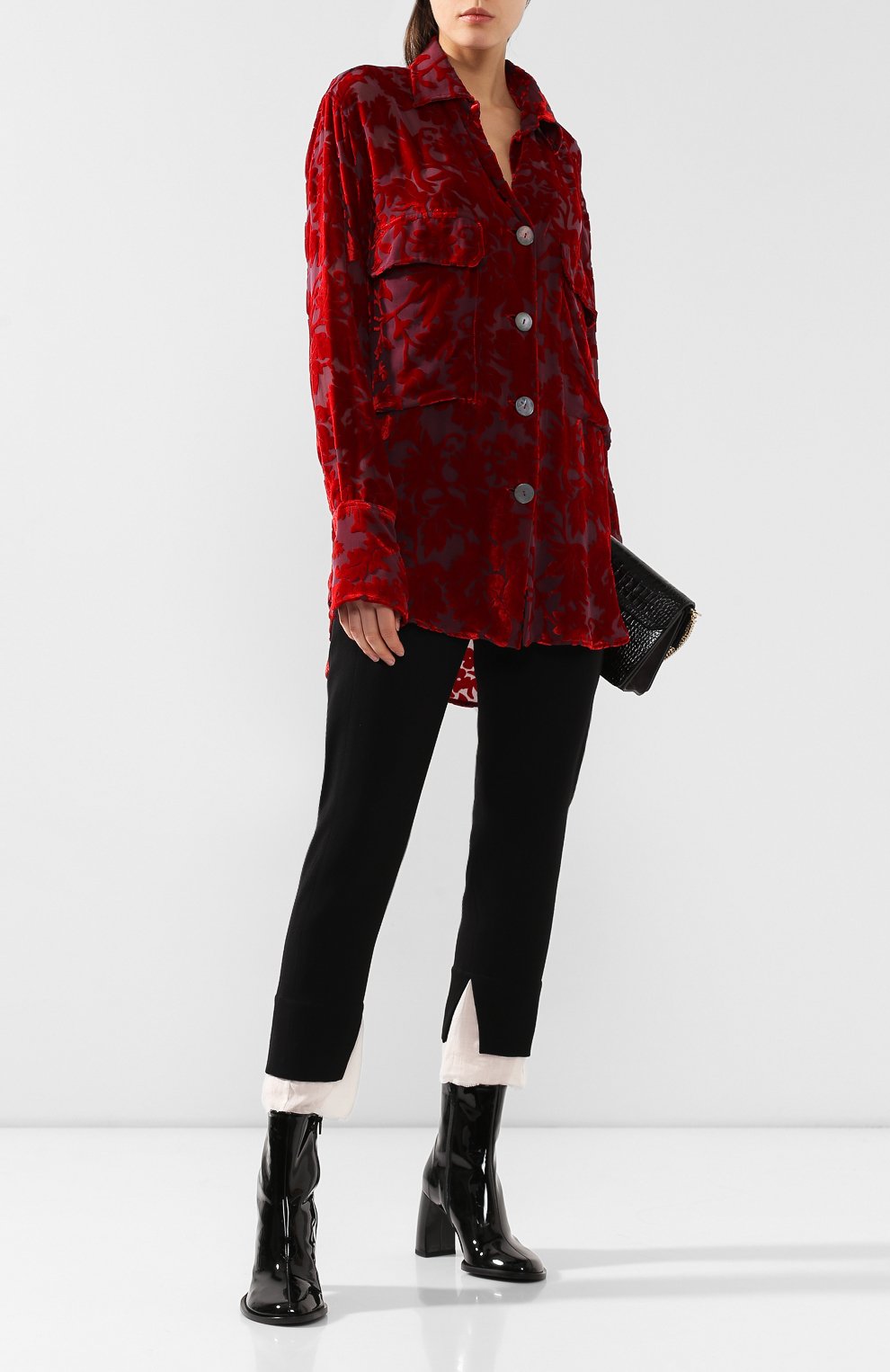 Блузка из смеси вискозы и шелка ANN DEMEULEMEESTER, арт. 1902-2008-P-123-039, фото 2
