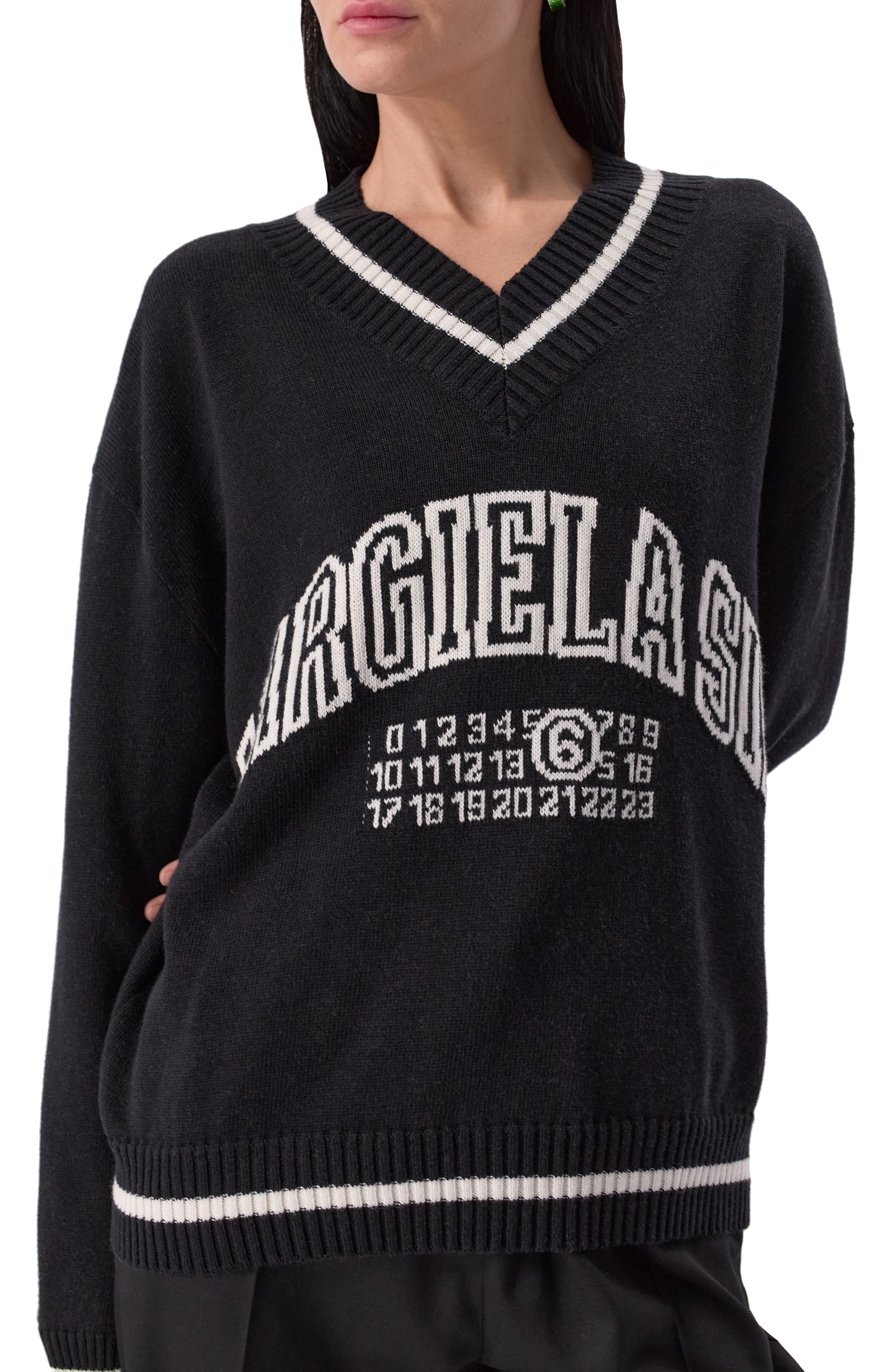 Пуловер из хлопка и шерсти MM6, арт. S52HN0009/M13085, фото 5