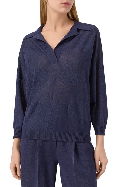 Пуловер из вискозы FREEAGE синего цвета по цене 34100 руб., арт. S25.JM131.7000.494, фото 3 Пуловер из вискозы FREEAGE, арт. S25.JM131.7000.494, фото 3