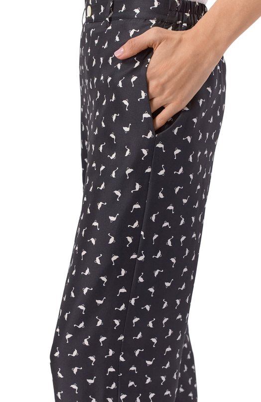 Шелковые брюки Moschino A0341/0562 Чёрно-белый  A0341/0562 Фото 5