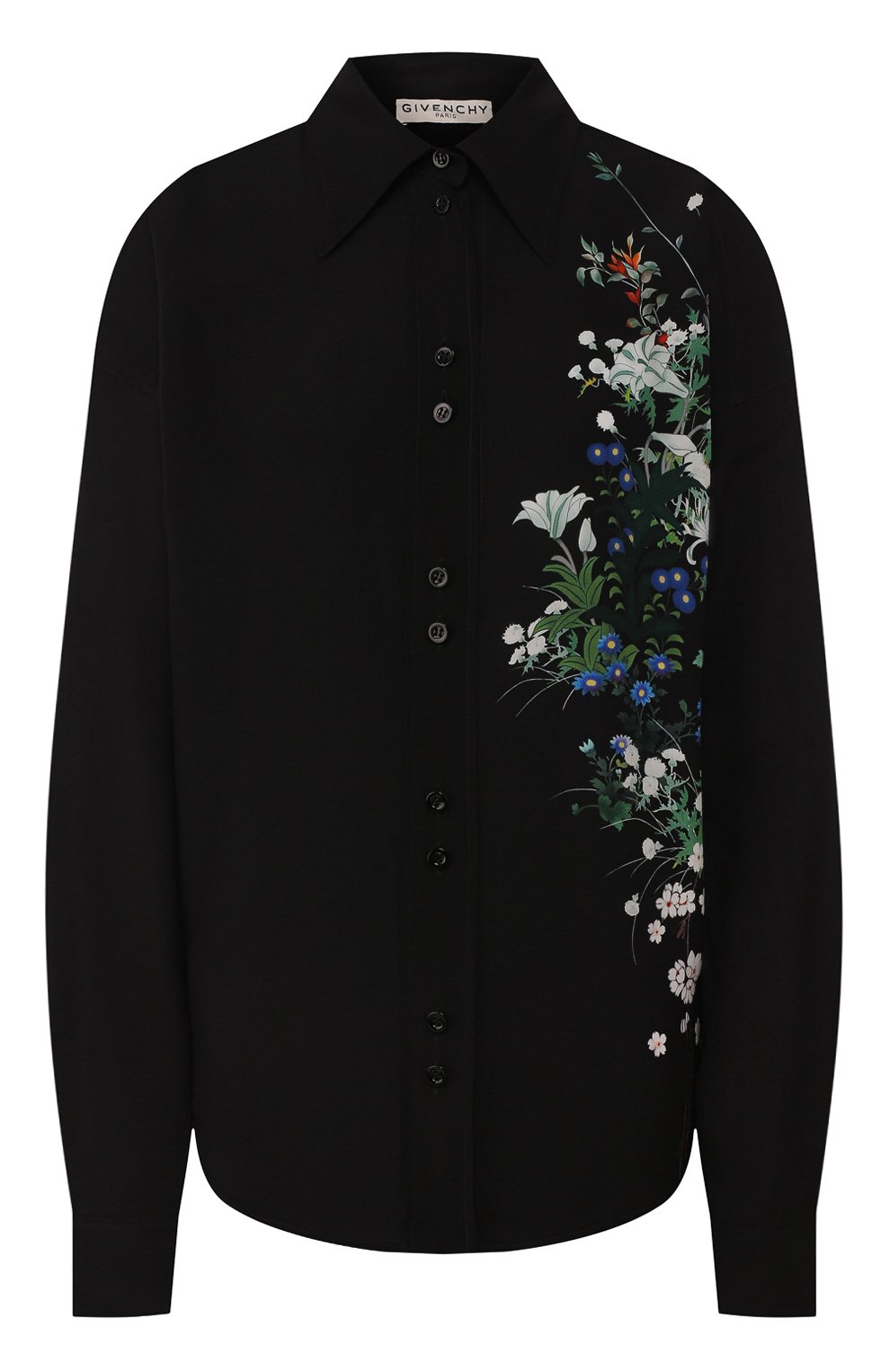 Шелковая рубашка GIVENCHY черного цвета по цене 99500 руб., арт. BW60MF12NU, фото 1 Шелковая рубашка GIVENCHY, арт. BW60MF12NU, фото 1