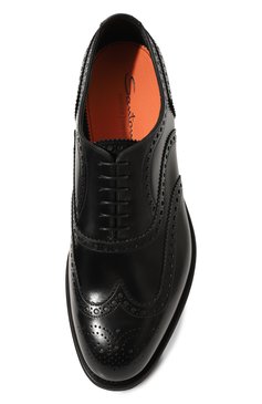 Мужские кожаные оксфорды SANTONI черного цвета, арт. MCCG17836PD5HSH9 | Фото 6 (Мужское Кросс-КТ: Броги-обувь; Материал внутренний: Натуральная кожа; Материал сплава: Проставлено; Нос: Не проставлено; Стили: Классический)