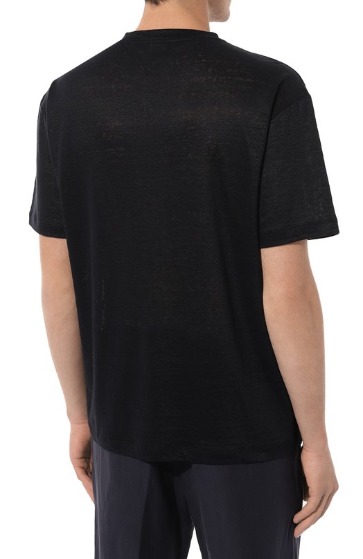 Льняная футболка Giorgio Armani 3DSM73/SJDJZ Синий  3DSM73/SJDJZ Фото 4