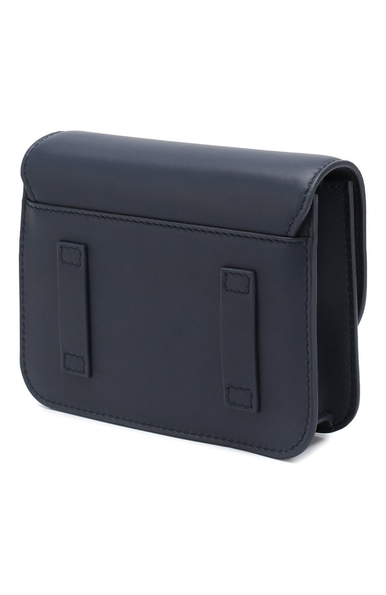 Женская поясная сумка flap pouch LORO PIANA темно-синего цвета, арт. FAI7095 | Фото 3 (Статус проверки: Проверена категория, Проверено; Размер: mini; Материал: Натуральная кожа; Ремень/цепочка: На ремешке; Стили: Классический)