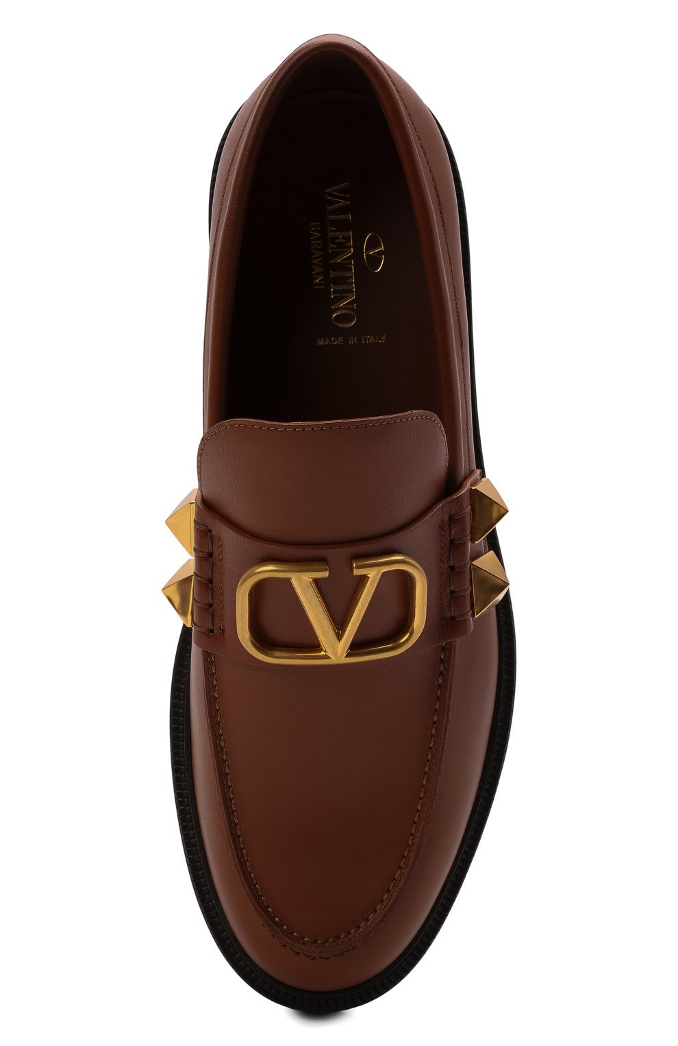 Кожаные лоферы stud sign VALENTINO, арт. XY2S0F09/ELI, фото 6
