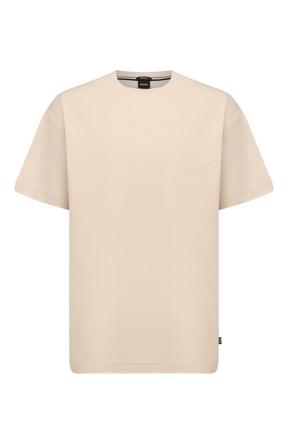 Хлопковая футболка BOSS бежевого цвета по цене 9860 руб., арт. 50489298, фото 1 Хлопковая футболка BOSS, арт. 50489298, фото 1