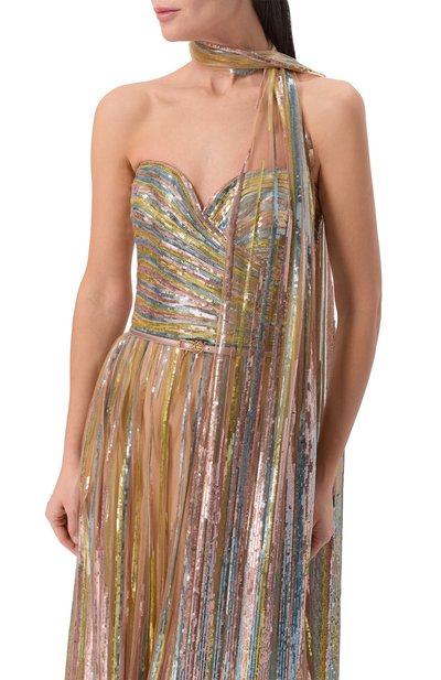 Платье с отделкой пайетками ELIE SAAB, арт. D1017NR26/YA060, фото 4
