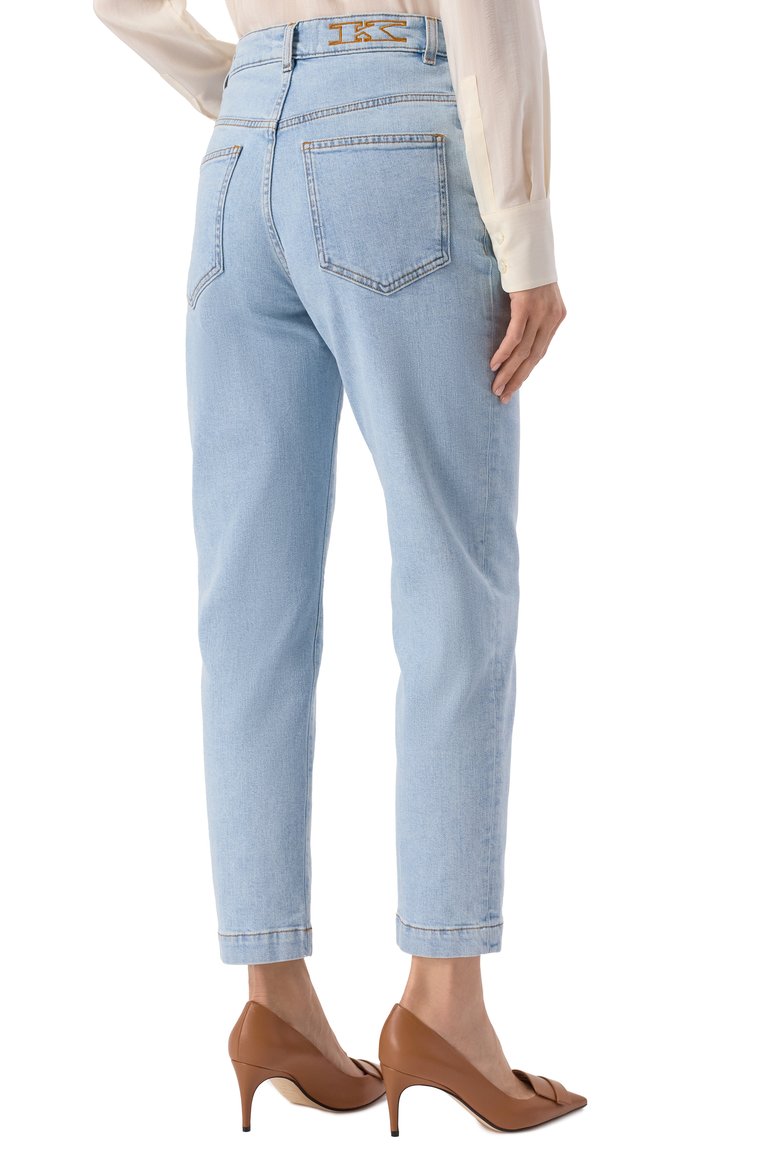 Женские джинсы KITON голубого цвета, арт. DJ56103K0930F01 | Фото 4 (Длина (брюки, джинсы): Стандартные; Материал внешний: Хлопок, Деним; Силуэт Ж (брюки и джинсы): Прямые; Детали: Делаве; Стили: Кэжуэл; Кросс-КТ: Деним; Автоматизация состава: Проставлено; Автоматизация ТО: Проставлено)