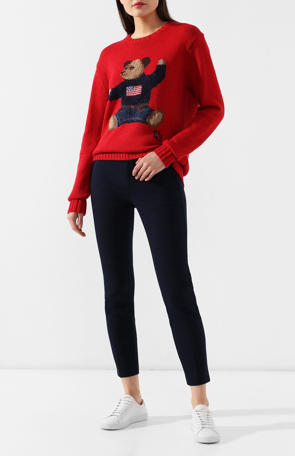 Пуловер из смеси хлопка и льна POLO RALPH LAUREN красного цвета по цене 23500 руб., арт. 211752574, фото 2 Пуловер из смеси хлопка и льна POLO RALPH LAUREN, арт. 211752574, фото 2