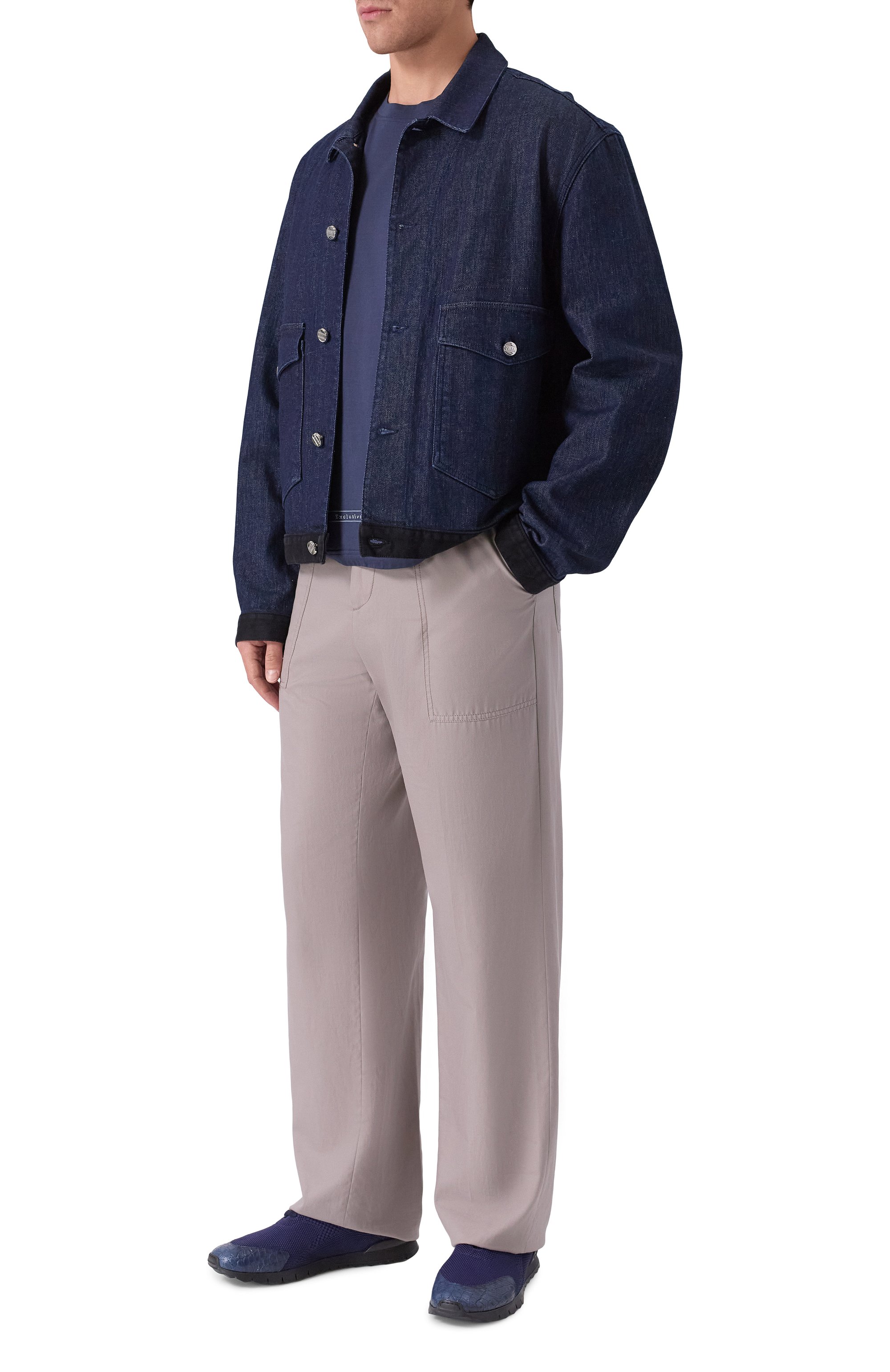 Текстильные кроссовки с отделкой из аллигатора KITON, арт. USSFITBN0134202, фото 2