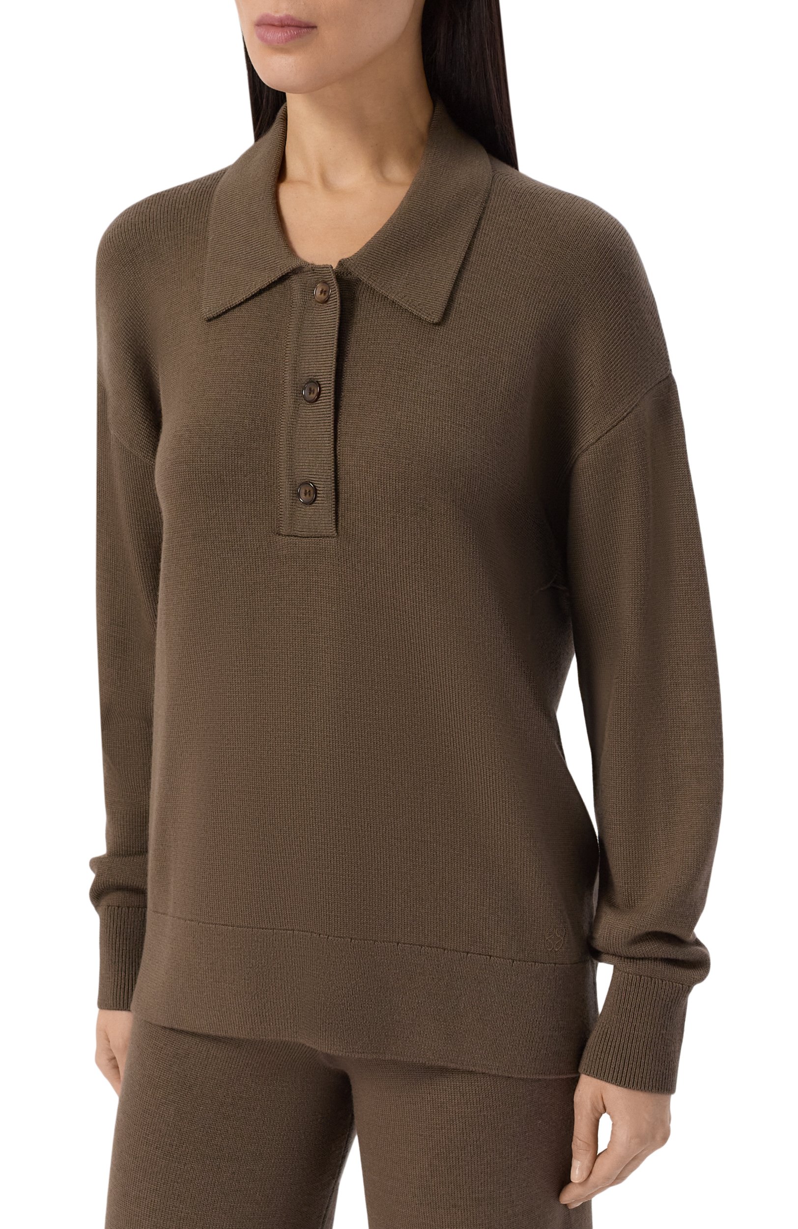 Шерстяное поло YUZEFI, арт. DELARA-DRAPE BACK P0L0 NECK JUMPER, фото 3