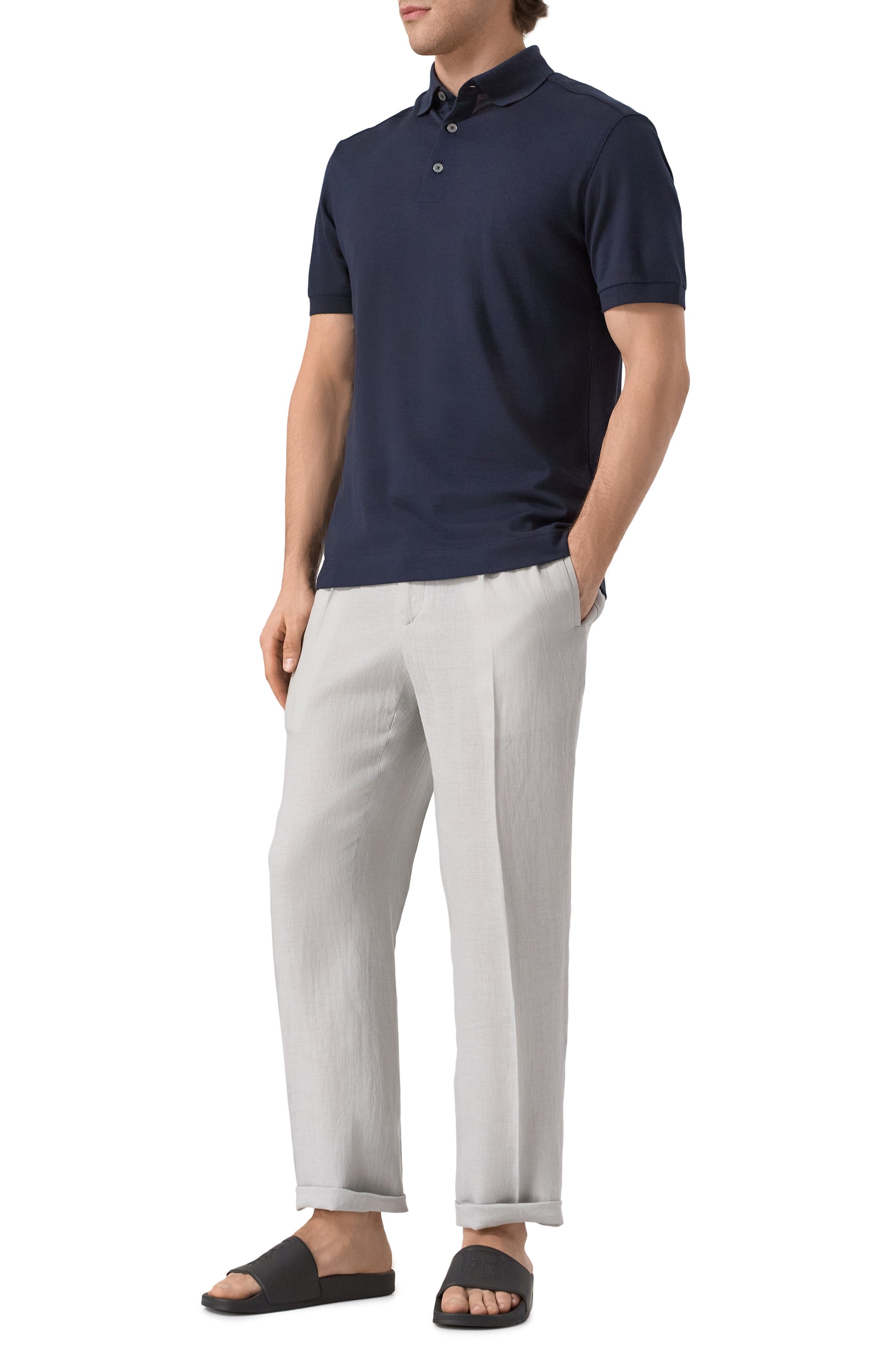 Поло из хлопка и шелка ZEGNA, арт. F786/UF341A9, фото 2