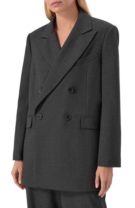 Шерстяной жакет Dice Kayek FW25V517 MCL ANTHRACITE Серый  FW25V517 MCL ANTHRACITE Фото 3