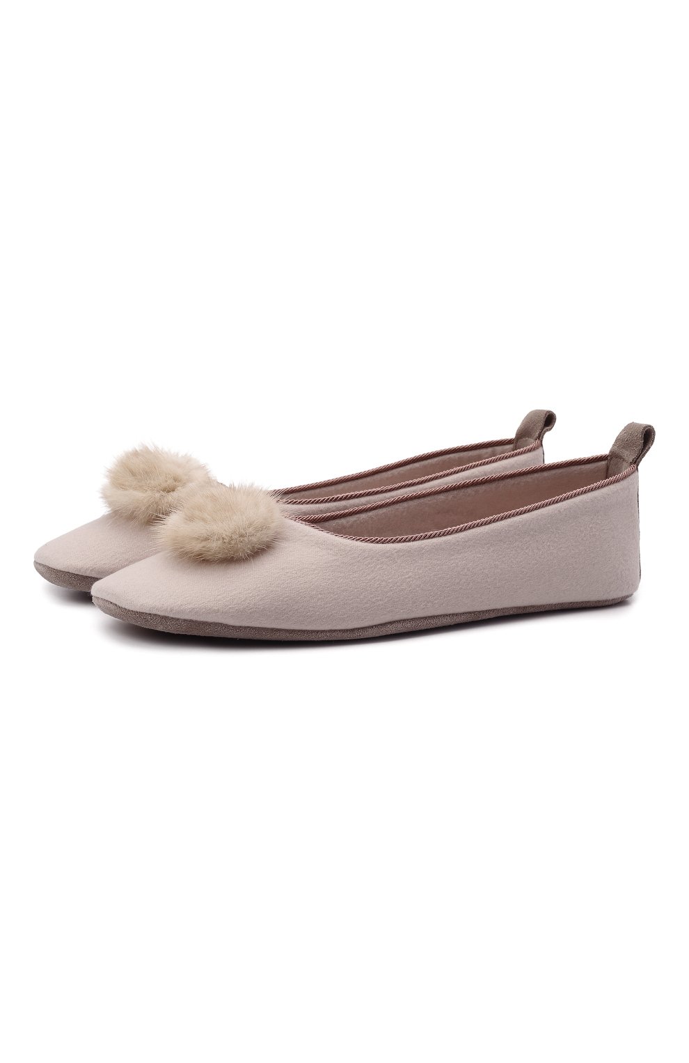 Текстильные домашние туфли LORO PIANA светло-бежевого цвета по цене 89750 руб., арт. FAM1758, фото 1 Текстильные домашние туфли LORO PIANA, арт. FAM1758, фото 1