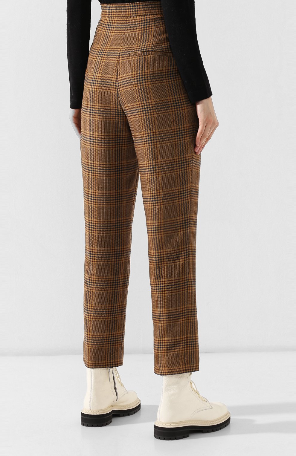 Брюки из смеси шерсти и вискозы NANUSHKA, арт. MITSU_CHECK_SUMMER TWEED, фото 4