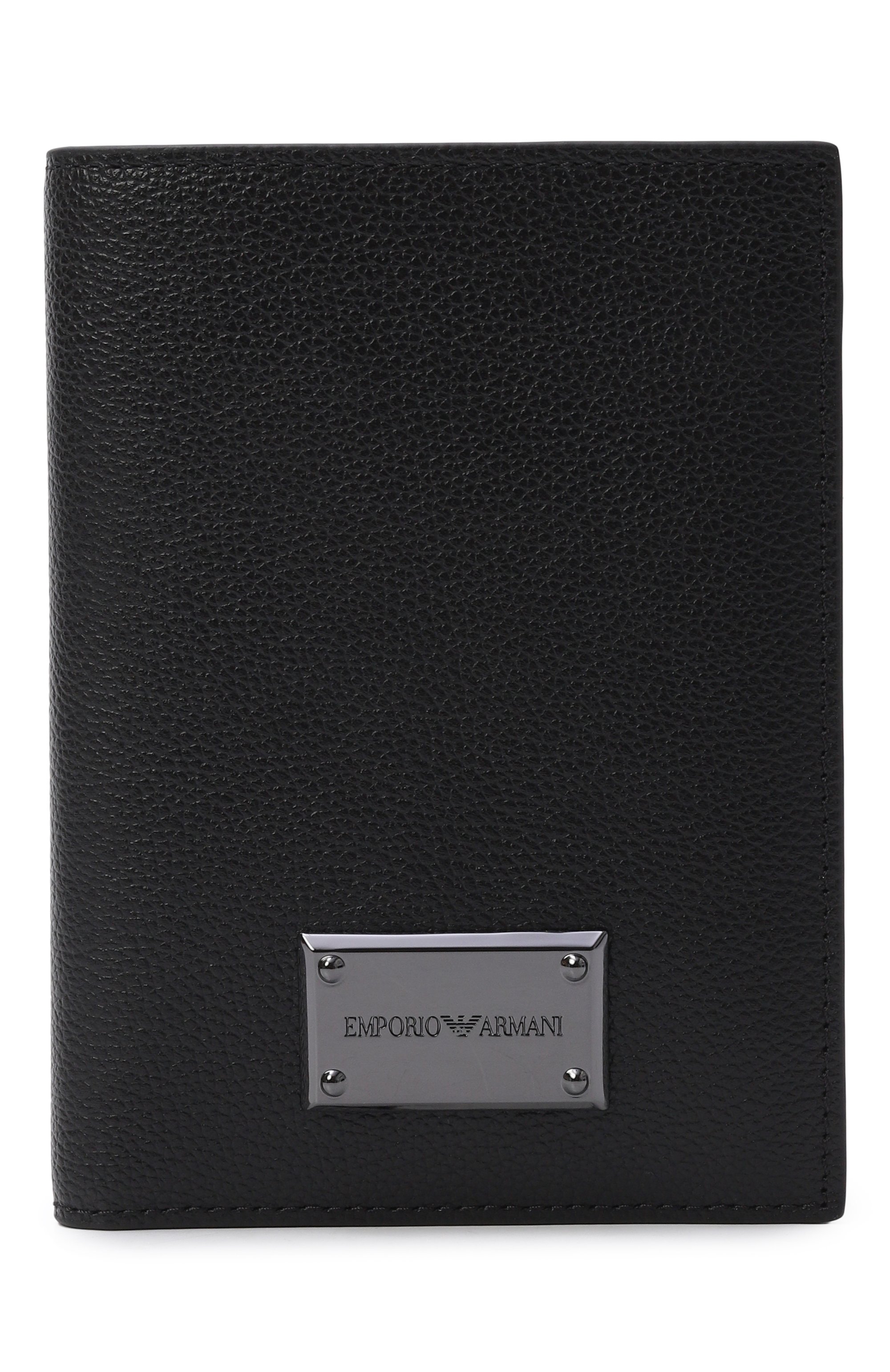Кожаная обложка для паспорта EMPORIO ARMANI черного цвета по цене 19950 руб., арт. EM004546/AF13788, фото 1 Кожаная обложка для паспорта EMPORIO ARMANI, арт. EM004546/AF13788, фото 1