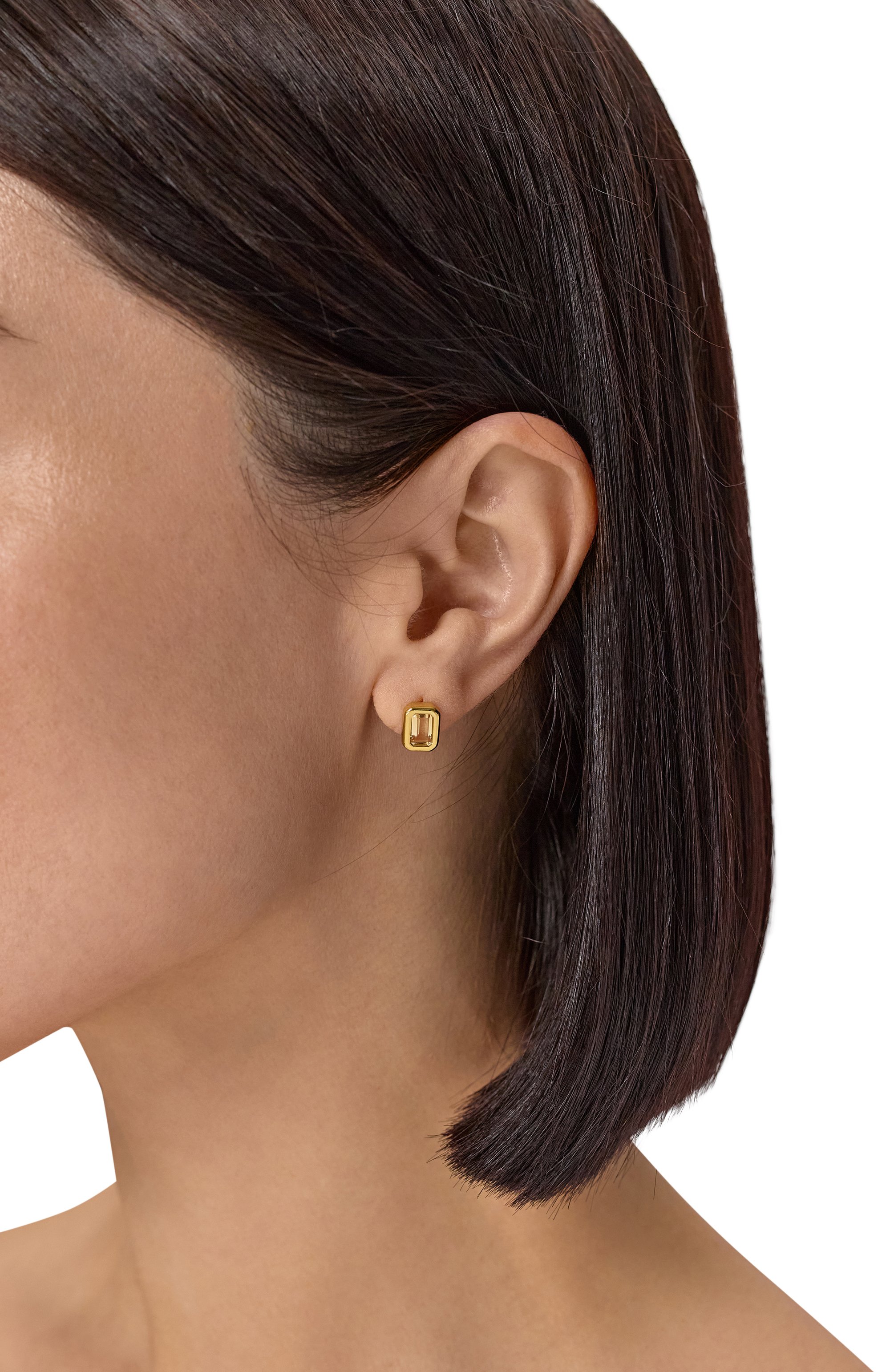 Серьги-пусеты wave base c цитринами MOONKA, арт. wav-p-cit, фото 2