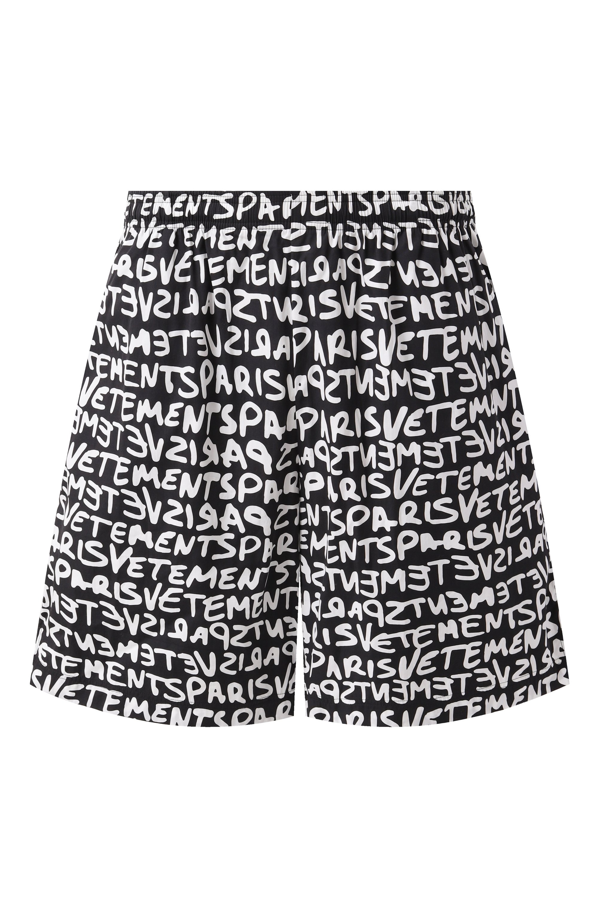 Хлопковые шорты VETEMENTS черно-белого цвета по цене 95050 руб., арт. UE64SS300BW, фото 1 Хлопковые шорты VETEMENTS, арт. UE64SS300BW, фото 1