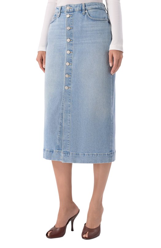 Джинсовая юбка Amber Midi Skirt 7 For All Mankind 7U400C10-1ZW Голубой  7U400C10-1ZW Фото 3