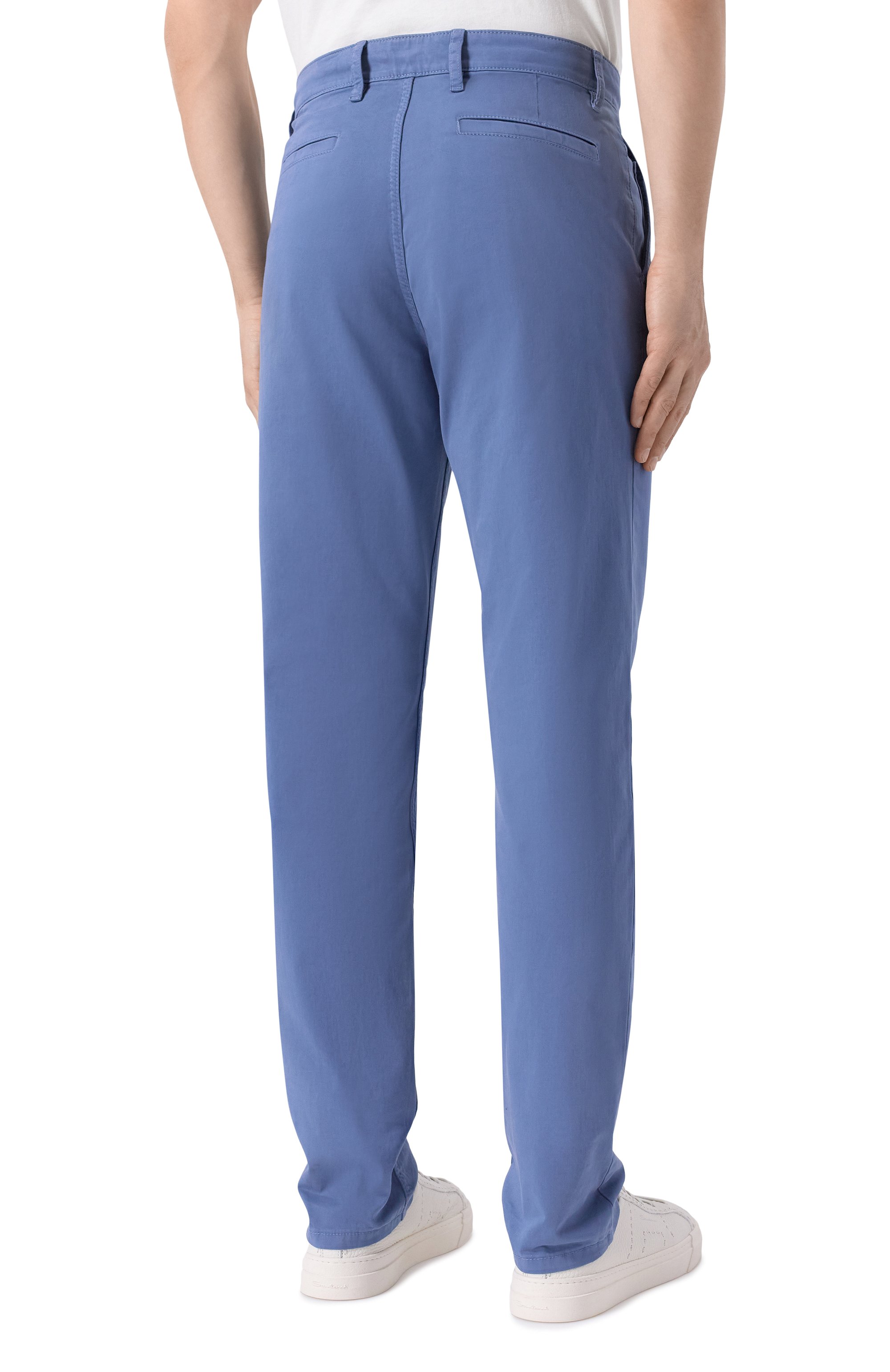 Хлопковые брюки BOSS ORANGE синего цвета по цене 16500 руб., арт. 50510917, фото 4 Хлопковые брюки BOSS ORANGE, арт. 50510917, фото 4