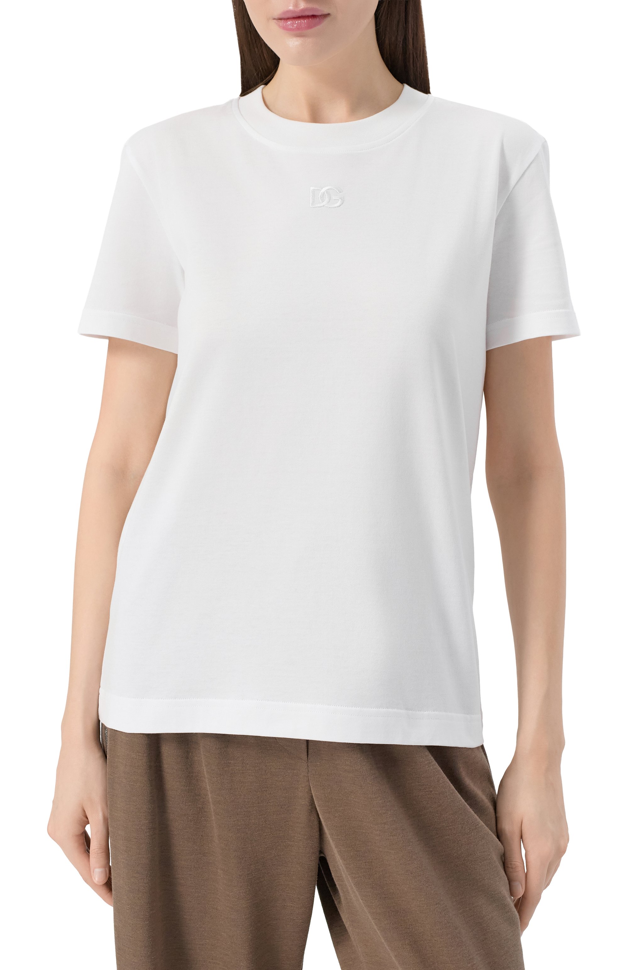 Хлопковая футболка DOLCE & GABBANA белого цвета по цене 49950 руб., арт. F8V42Z/GDC9C, фото 3 Хлопковая футболка DOLCE & GABBANA, арт. F8V42Z/GDC9C, фото 3