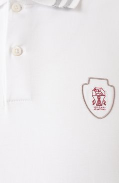 Мужское хлопковое поло BRUNELLO CUCINELLI белого цвета, арт. M0B133940T | Фото 6 (Длина (для топов): Стандартные; Рукава: Короткие; Драгоценные камни: Проставлено; Материал сплава: Проставлено; Принт: Без принта; Застежка: Пуговицы; Стили: Кэжуэл; Материал внешний: Хлопок; Кросс-КТ: Джерси; Мужское Кросс-КТ: Футболка-одежда)