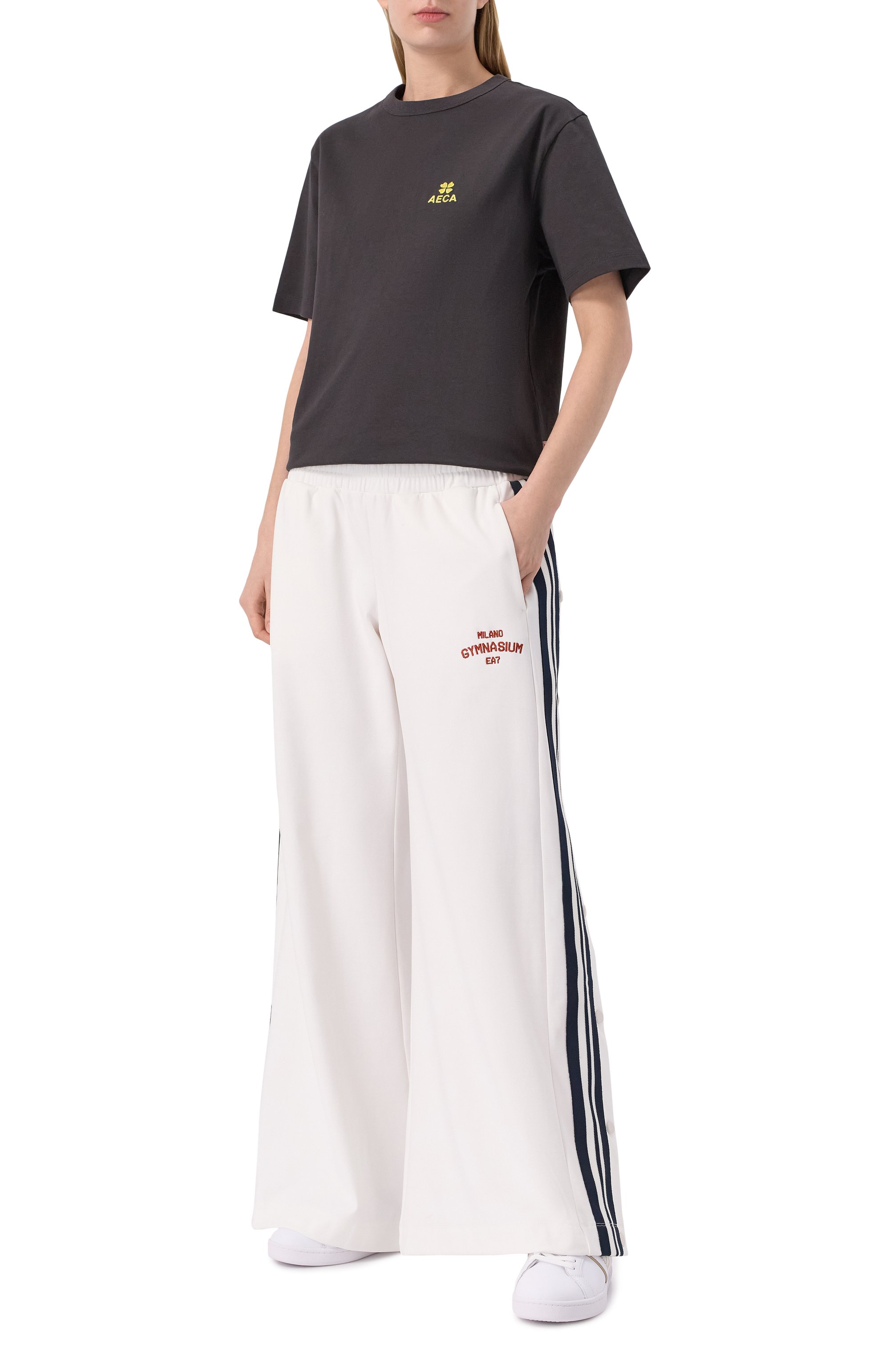 Хлопковая футболка AECA WHITE, арт. AWCMSSBDTTSST010C0.CHARCOAL (S), фото 2