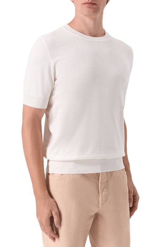 Хлопковый джемпер Brunello Cucinelli M29805200 Белый  M29805200 Фото 3