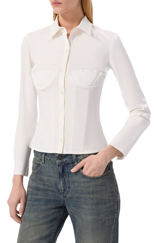 Хлопковая рубашка Balenciaga 850782/TSM19 Белый  850782/TSM19 Фото 3