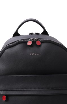 Мужской рюкзак KITON черного цвета, арт. UBA0114N0122808 | Фото 3 (Размер: large; Материал: Натуральная кожа; Сумки-технические: Рюкзаки - большие; Стили: Классический)