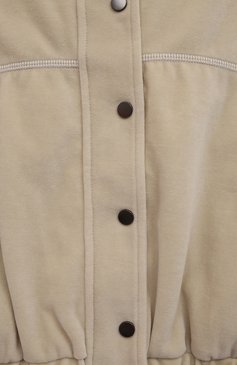 Детская хлопковая куртка BRUNELLO CUCINELLI кремвого цвета, арт. BB093E259A | Фото 3 (Драгоценные камни: Проставлено; Материал сплава: Проставлено; Материал подклада: Синтетический материал; Рукава: Длинные; Материал внешний: Хлопок; Девочки Кросс-КТ: Легкие куртки)