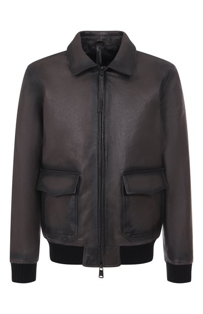 Мужская кожаный бомбер NEVER ENOUGH, арт. MJL032
