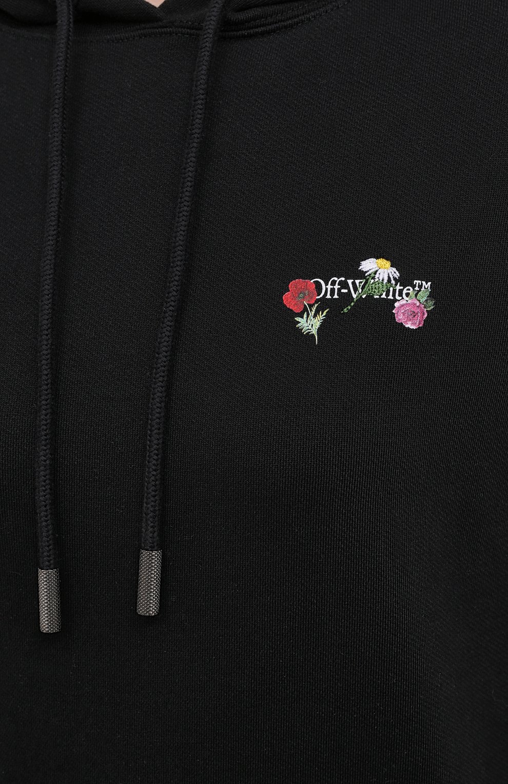 Хлопковое худи OFF-WHITE черного цвета по цене 67100 руб., арт. 0WBB035R21JER003, фото 5 Хлопковое худи OFF-WHITE, арт. 0WBB035R21JER003, фото 5