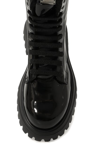 Кожаные ботинки DOLCE & GABBANA черного цвета по цене 56550 руб., арт. D11220/A3B70/37-39, фото 4 Кожаные ботинки DOLCE & GABBANA, арт. D11220/A3B70/37-39, фото 4