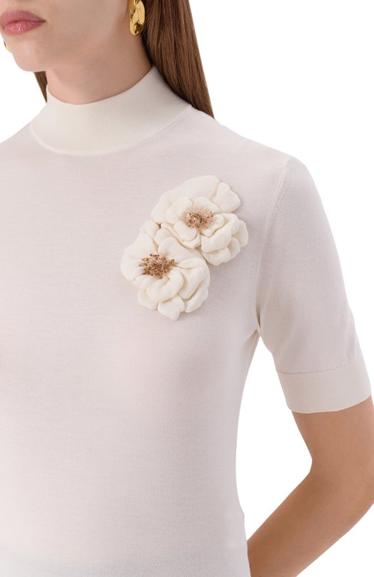 Шелковый топ Dolce & Gabbana FXW52Z/JBS01 Кремовый  FXW52Z/JBS01 Фото 5