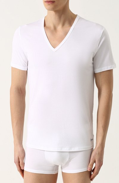 Хлопковая футболка с v-образным вырезом CALVIN KLEIN, арт. NB1336A, фото 3