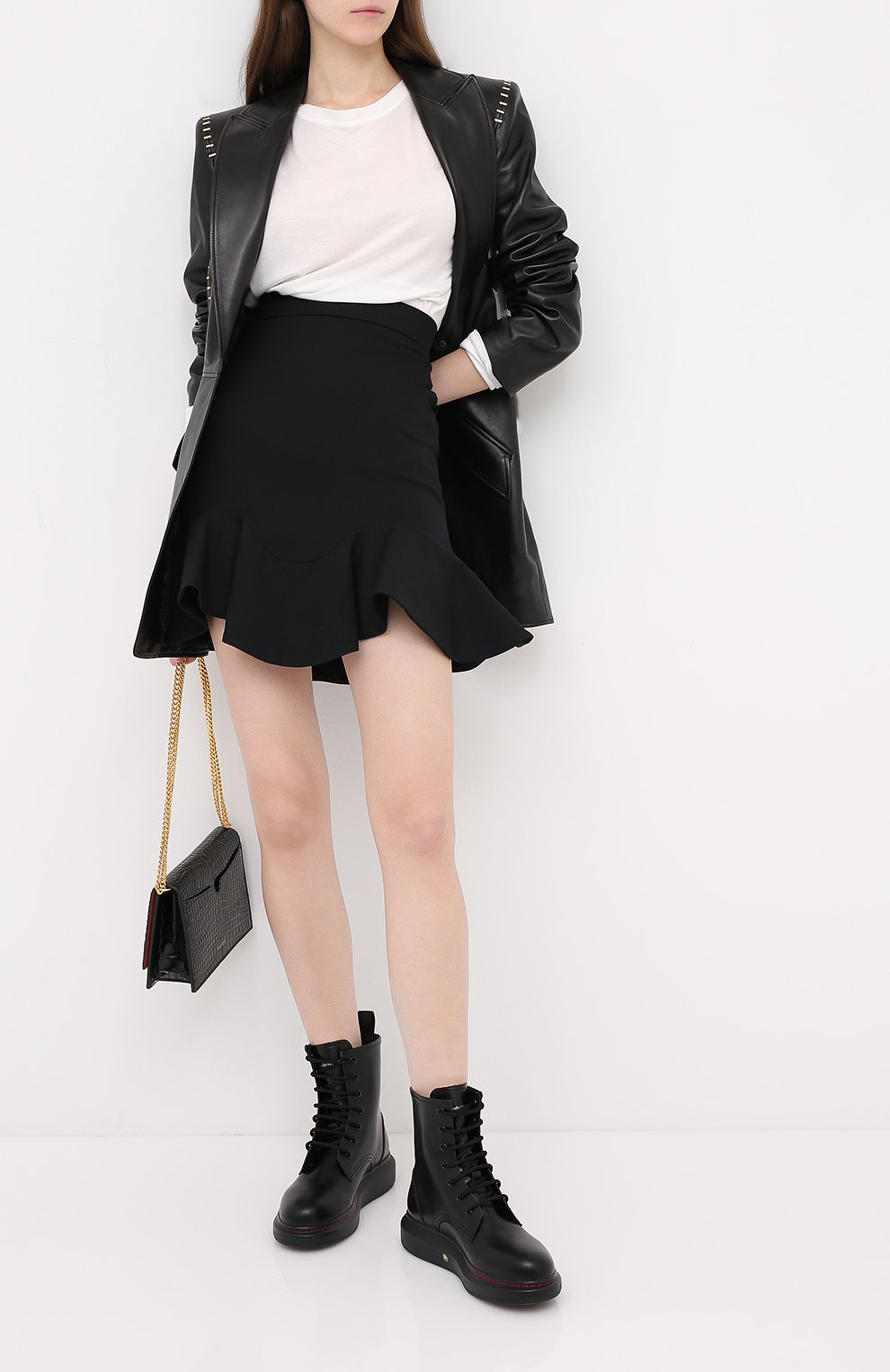 Юбка из шерсти и шелка ALEXANDER MCQUEEN, арт. 631506/QJAAA, фото 2