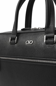 Мужская портфель gancini FERRAGAMO черного цвета, арт. 240986/753418 | Фото 3 (Размер: large; Ремень/цепочка: На ремешке; Драгоценные камни: Проставлено; Материал сплава: Проставлено; Материал: Натуральная кожа; Сумки-технические: Портфели)