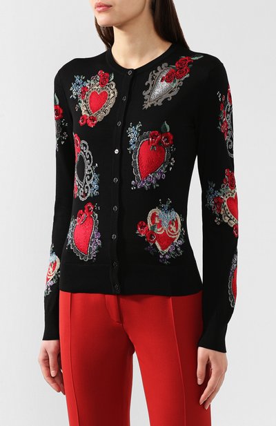 Кардиган из смеси шерсти и шелка с вискозой DOLCE & GABBANA, арт. FX359T/JAMUP, фото 3