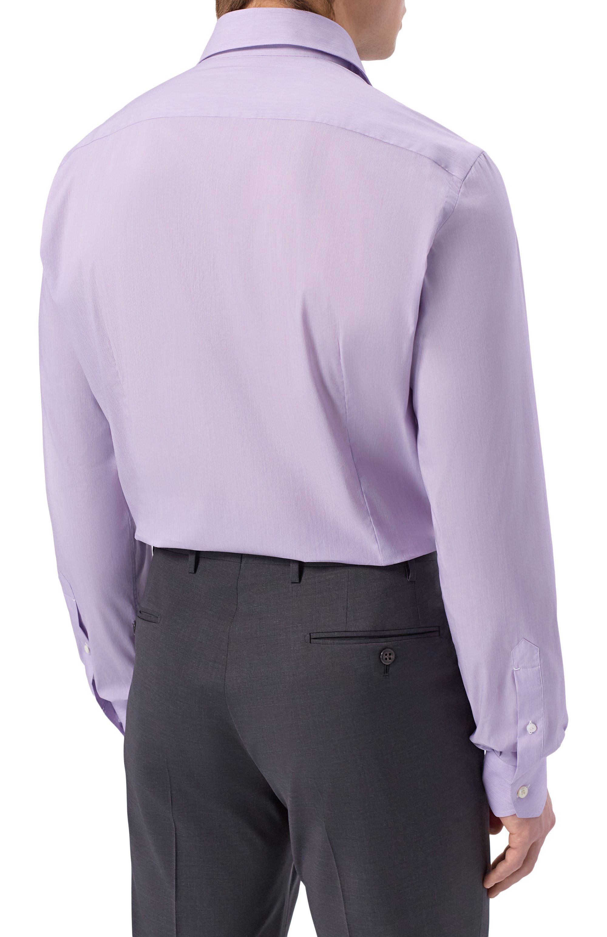 Хлопковая сорочка GIAMPAOLO сиреневого цвета по цене 36850 руб., арт. 908/TS15106, фото 4 Хлопковая сорочка GIAMPAOLO, арт. 908/TS15106, фото 4