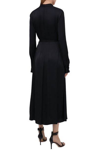 Платье из вискозы JIL SANDER темно-синего цвета по цене 237500 руб., арт. JSWT506706-WT381500, фото 4 Платье из вискозы JIL SANDER, арт. JSWT506706-WT381500, фото 4