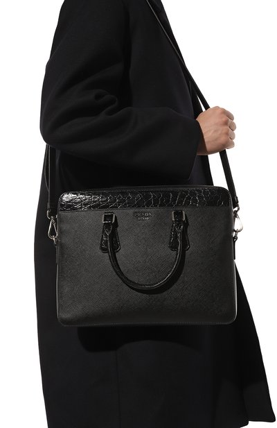 Сумка для ноутбука с отделкой из кожи каймана PRADA, арт. 2VE368-2EVL-F0002-TOL, фото 2