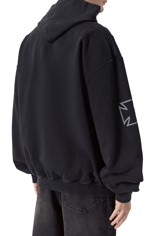 Хлопковое худи VETEMENTS ME76HD161B/1302 M0LLET0N Чёрный  ME76HD161B/1302 M0LLET0N Фото 4