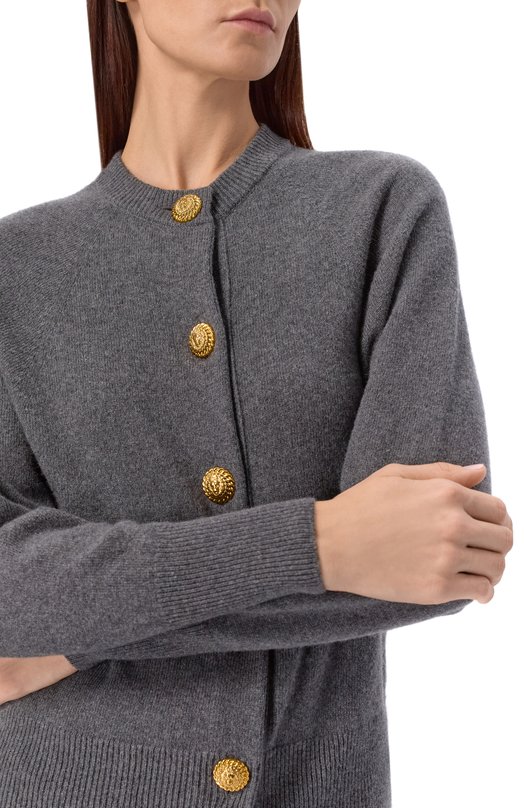 Кардиган из кашемира и шерсти Balmain GF1KL270/KI87 Серый  GF1KL270/KI87 Фото 5