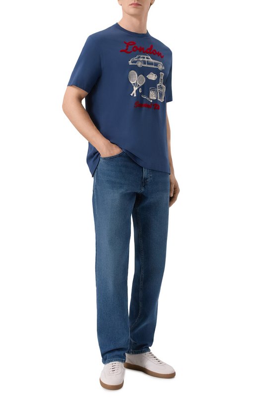 Хлопковая футболка MC2 Saint Barth ARN0001-02768I/ARN0TT Синий  ARN0001-02768I/ARN0TT Фото 2